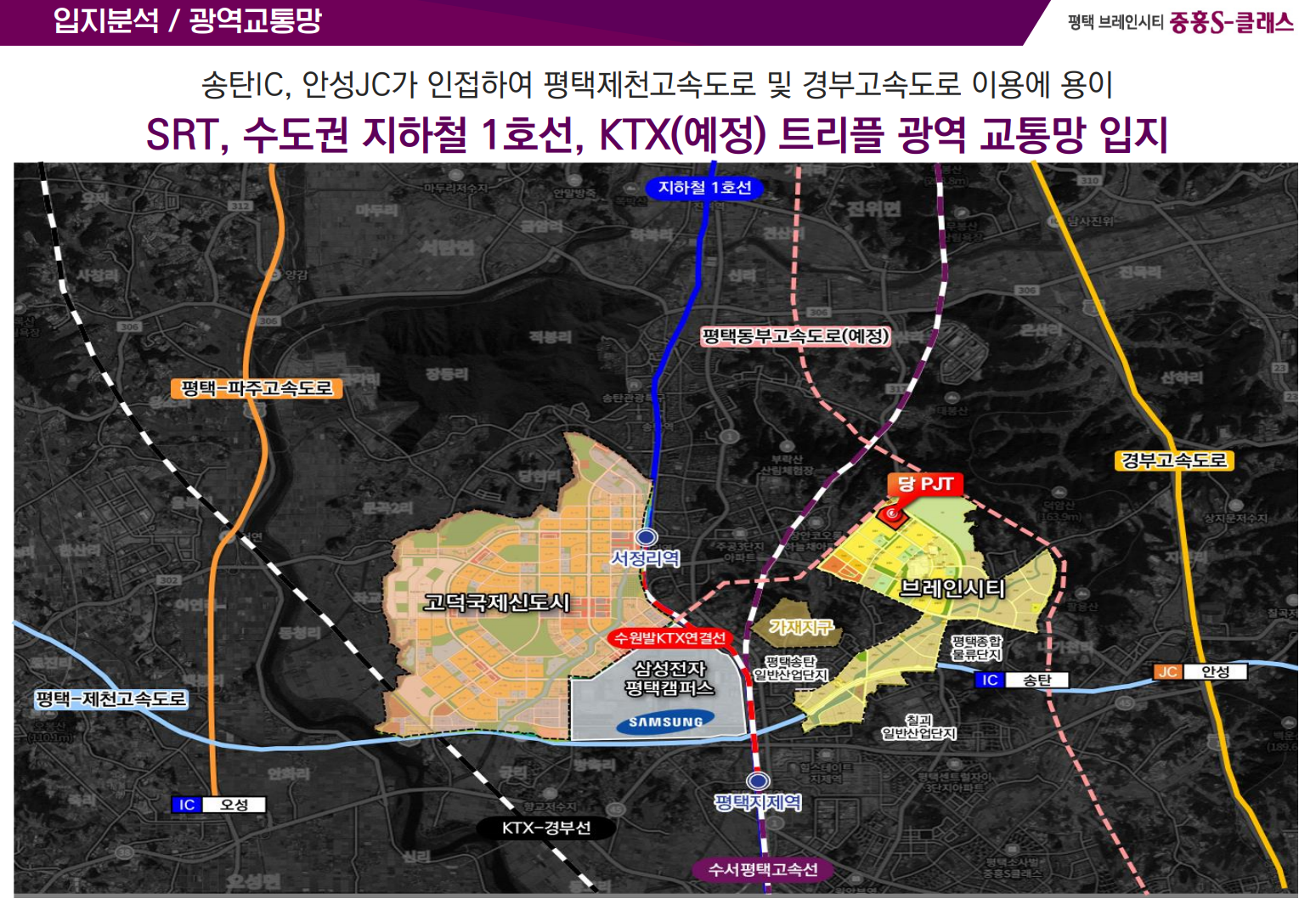 브레인시티의 광역교통망